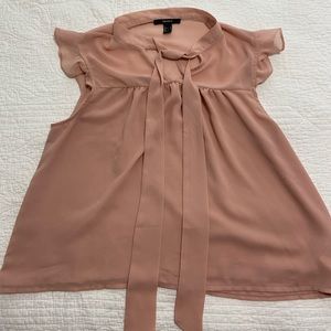 Pink Ruffle Sleeve Blouse